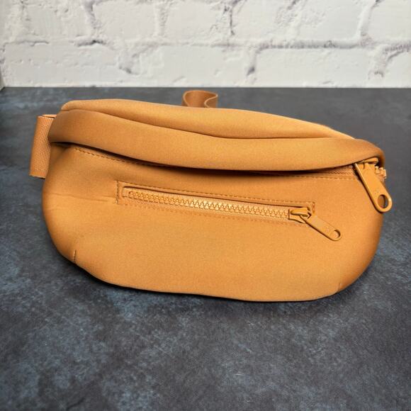 Dagne Dover Camel Tan Neoprene Belt Bag Neutral Adjustable Strap - Picture 1 of 6